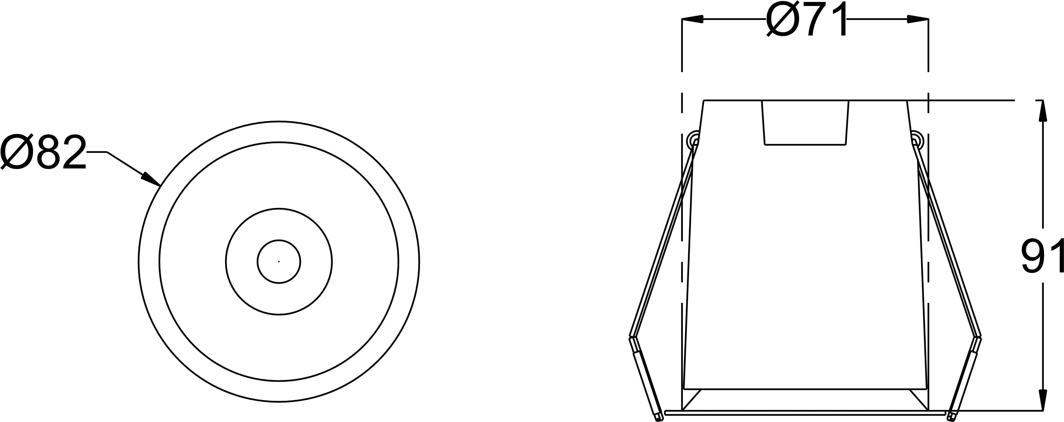 Golf 18 dimension drawing with sizes in mm