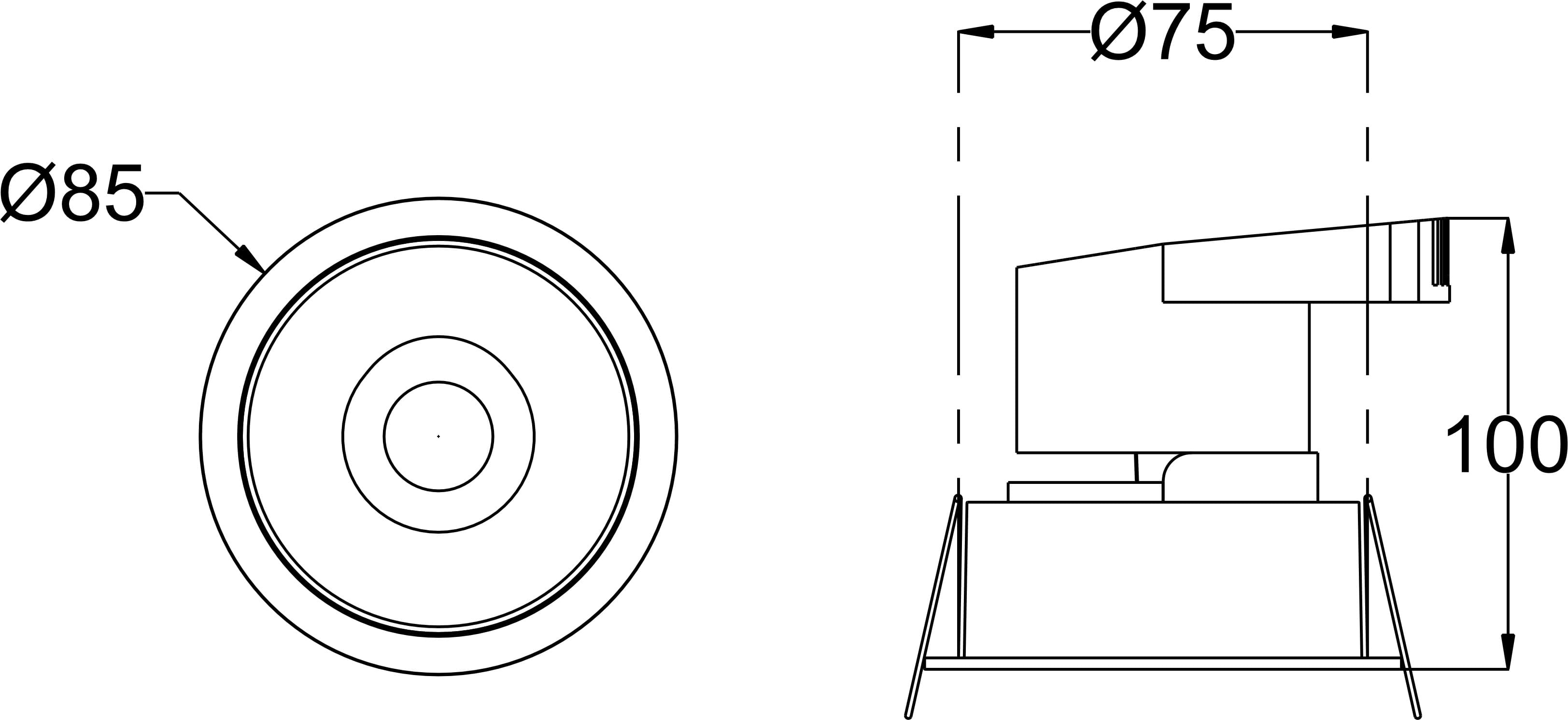 J Series 18 dimension drawing with sizes in mm