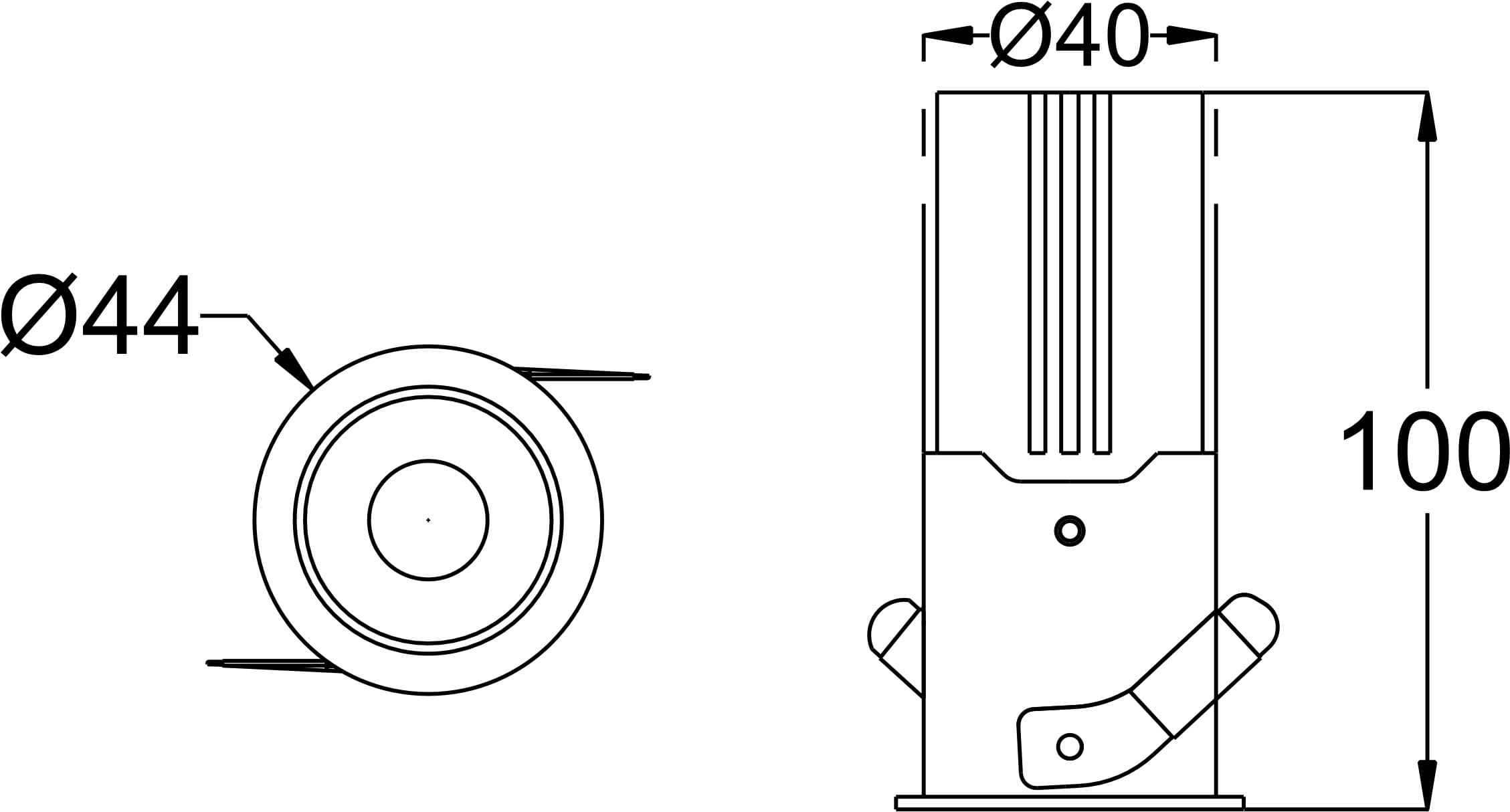 Kraft 10 dimension drawing with sizes in mm