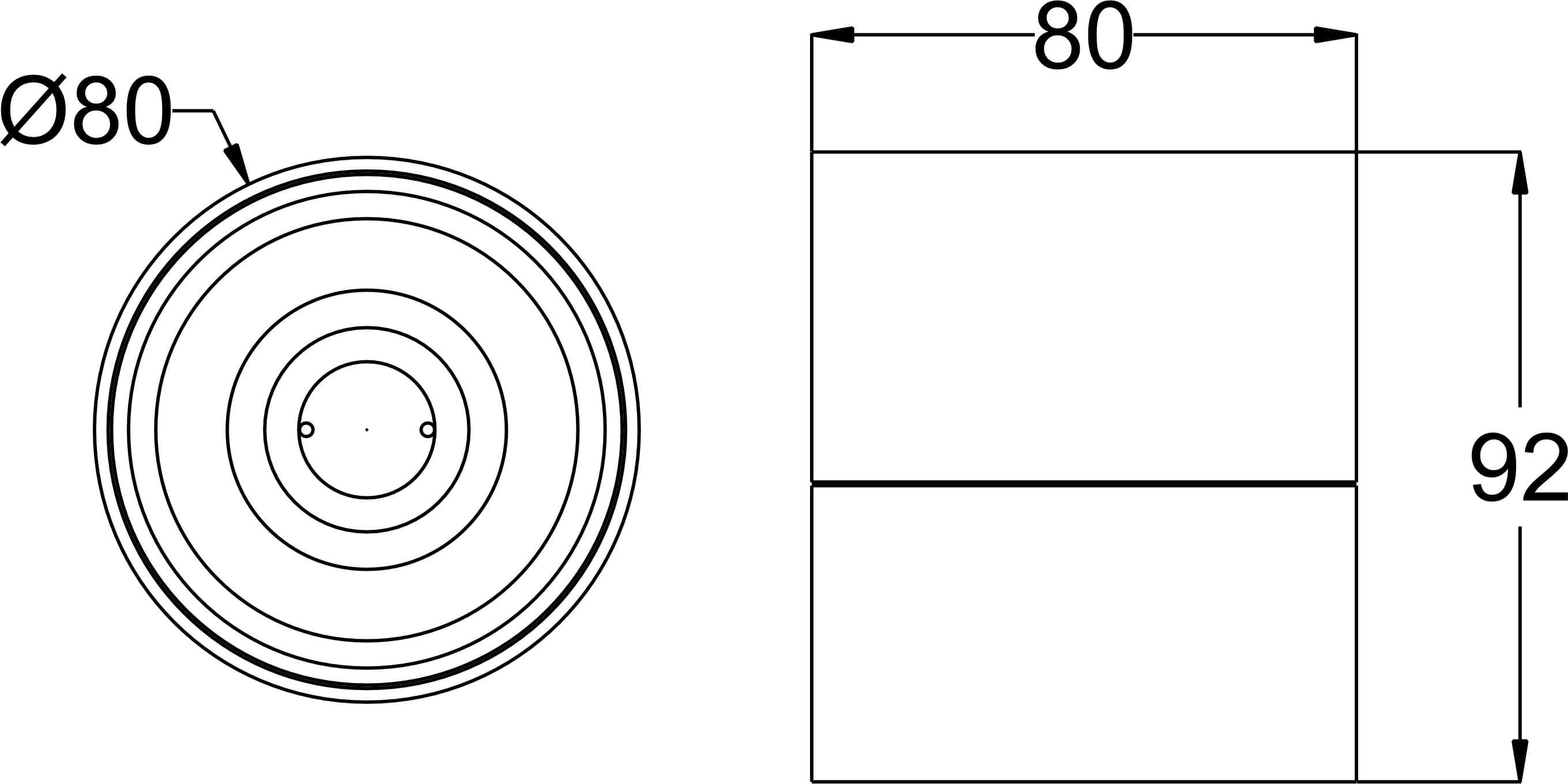 Turbo Tiltable 12 dimension drawing with sizes in mm